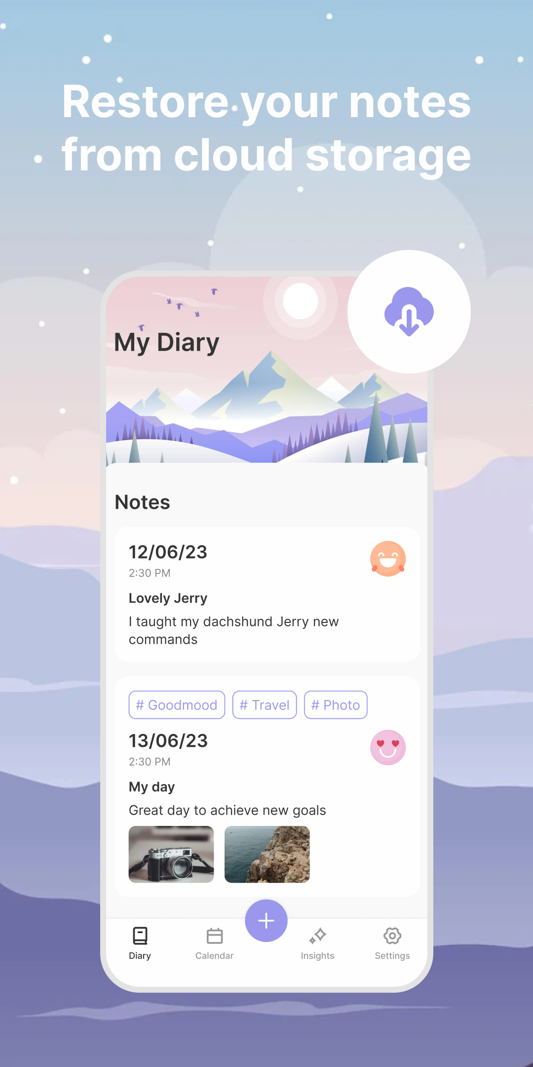 Restore your notes from cloud storage